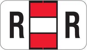 Jeter 0200 Compatible "R" Labels, Laminated Stock, 15/16" X 1-5/8" Individual Letters - Roll of 500
