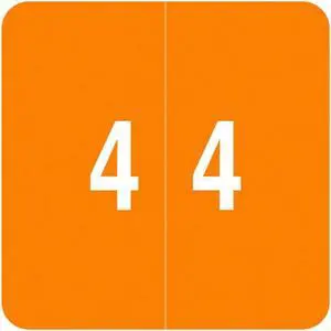 Smead DCC Compatible "4" Numeric Labels, Laminated Stock, 1-1/2" x 1-1/2"" Individual Numbers - Roll of 250