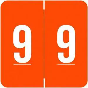 Barkley FNDBM Compatible "9" Numeric Labels, Laminated Stock, 1-1/2" x 1-1/2" Individual Numbers - Roll of 500