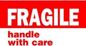 3" x 5" White/Red Fragile Handle With Care Labels (500 per Roll)
