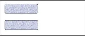 3-3/4 x 9, Double Window Envelope, 24# White Wove, Blue Woodgrain Inside Tint, (Box of 500)