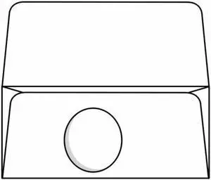 #00, Currency Gift Envelope, 2-3/4" x 6-5/16", 24#, Open Side, White, Side Seams, Oval Cutout (Box of 250)