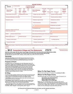 TFP W-3 Transmittal Of Income And Tax Statement - Pack of 500 TFP W-3 Transmittal Of Income And Tax Statement - Pack of 500