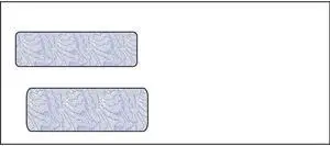 #10, Double Window Envelope, 4-1/8" x 9-1/2", 24# White Wove, Quick Stick Seal, Blue Woodgrain Inside Tint (Box of 500)