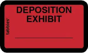 Legal Exhibit Labels, Red Deposition Exhibit Labels, 1-5/8" X 1" (Pack of 252 Labels)