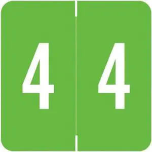 Barkley FNDBM Compatible "4" Numeric Labels, Laminated Stock, 1-1/2" x 1-1/2" Individual Numbers - Roll of 500