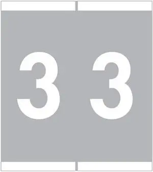 Barkley NSFM Compatible "3" Numeric Labels, Laminated Stock, 1-11/16" X 1-1/2" Individual Numbers - Roll of 500 Barkley NSFM Compatible "3" Numeric Labels, Laminated Stock, 1-11/16" X 1-1/2" Individual Numbers - Roll of 500