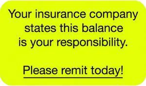 Insurance Labels, Please remit today!, Fluorescent Chartreuse, 1-1/2" x 7/8" (Roll of 250)