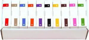 Ames Compatible Numeric Labels, Laminated Stock, 1/2" x 1-3/4", Complete Set - 10 Rolls of 500