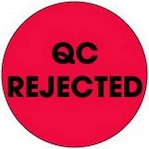 2" Diameter QC Rejected Circle Labels (500 per Roll)