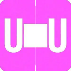 Barkley ADPK Compatible "U" Labels, Laminated Stock, 1-1/2" X 1-1/2" Individual Letters - Pack of 228