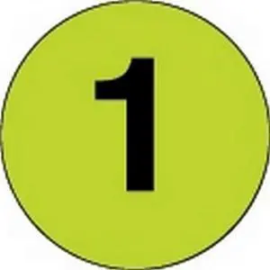 2" Diameter Number 1 Circle Labels (500 per Roll)