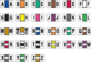 Jeter 0200 Compatible Alpha Labels, Laminated Stock, 15/16" X 1-5/8", Starter Set - 27 Rolls of 500