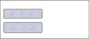 #10, Double Window Envelope, 4-1/8" x 9-1/2", 24# White Wove, Quick Stick Seal, Blue Woodgrain Inside Tint (Box of 500)