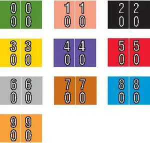 Barkley DAVM Compatible Double Digit Labels, Laminated Stock, 1-3/16" X 1-1/2", Starter Set - 10 Rolls of 500