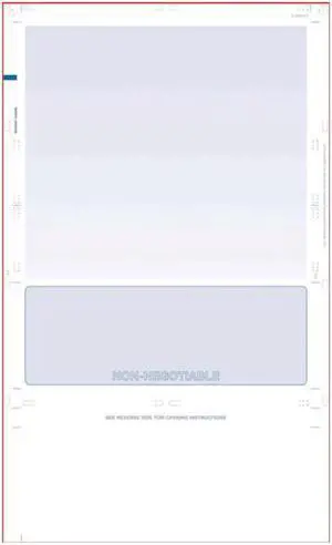 White Pressure Seal Form, Blue with blockout, EZ Fold (Ream of 500)
