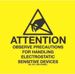 4" x 4" Attention Observe Precaution Labels (500 per Roll)