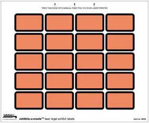 Legal Exhibits-U-Create Labels, Orange, 1-5/8" X 1" (Pack of 240 Labels)