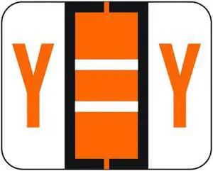 File Doctor FDAV Compatible Alpha Labels "Y", Vinyl Stock, 1-1/4" X 1". Rolls of 500