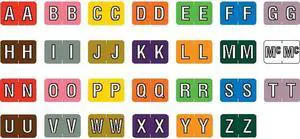 Barkley ABKM Compatible Alpha Labels, Laminated Stock, 1" X 1-1/2", Starter Set - 27 Rolls of 500