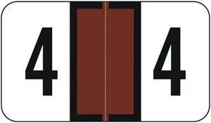 Jeter 2600 Compatible Numeric "4" Labels, Laminated Stock, 1-5/8" x 15/16" Individual Numbers - Roll of 500