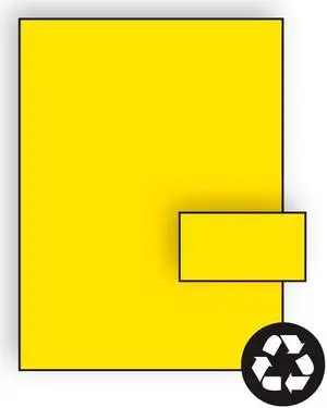 Business Card Stock, 11" x 17", 65#, Recycled, Brightly Colored Yellow, Acid Free (Box of 250)