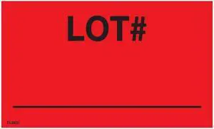 3" x 5" Lot # labels (500 per Roll)