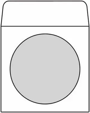 CD/DVD Envelope, 4-7/8" x 5", 24# White, Two Side Seams Over, Cellophane Window, Ungummed Flaps Extended (Box of 1000)