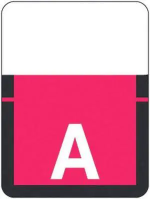 Tab A1307 Top Tab Compatible Labels "A", Vinyl Stock, 1" X 3/4" Individual Letters - Rolls of 500