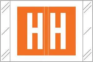 Tabbies Compatible "H" Labels, Polylaminated 100# Stock, 1 " X 1-1/2" Individual Letters -Roll of 500