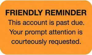 Billing Labels, Reminder, Fluorescent Orange, 1-1/2" x 7/8" (Roll of 250)