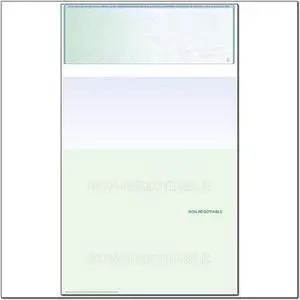 Green to Blue Rainbow Laser Check, Top Position, Fingerprint II, Panels at 3-1/2 - 3-1/2 - 7 (Ream of 500)