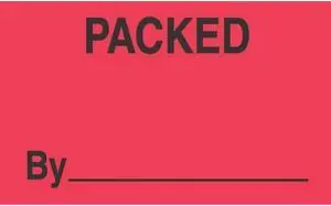 3" x 5" Packed By ____ Labels (500 per Roll)
