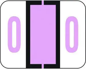 File Doctor Compatible "0" Numeric Labels, Laminated Stock, 1-1/4" x 1" Individual Numbers - Roll of 500