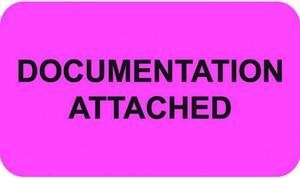 Insurance Labels, DOCUMENTATION ATTACHED, Fluorescent Pink, 1-1/2" x 7/8" (Roll of 250)
