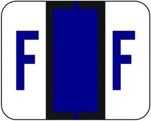 File Doctor FDAV Compatible Alpha Labels "F", Vinyl Stock, 1-1/4" X 1". Rolls of 500