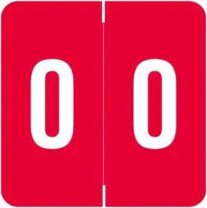 Barkley FNDBM Compatible "0" Numeric Labels, Laminated Stock, 1-1/2" x 1-1/2" Individual Numbers - Roll of 500