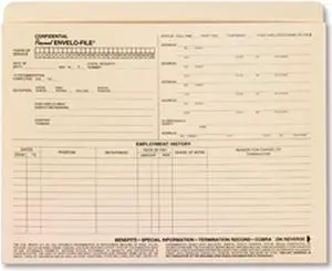 Envelo-File Confidential Personnel Pockets, 9-1/2" x 11-3/4". - 25 per Pack