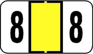 Jeter 7300 Compatible Numeric "8" Labels, Laminated Stock, 15/16" X 1-5/8" Individual Numbers - Roll of 500
