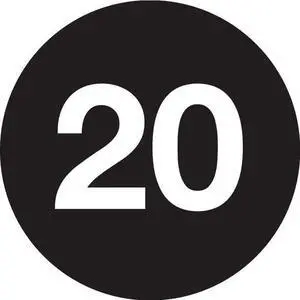 1" Diameter number 20 circle labels (500 per Roll)