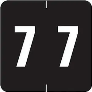Sav-Tyme MDRL Compatible "7" Numeric Labels, Laminated Stock, 1-1/2" X 1-1/2" Individual Numbers - Roll of 500