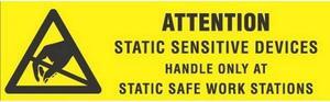 5/8" x 2" Attention Static Sensitive Devices Labels (500 per Roll)