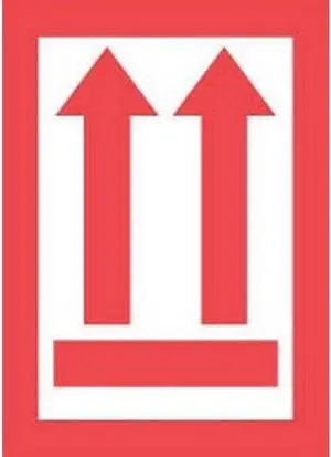 3" x 4-1/2" White/Red Arrows Up Labels (500 per Roll)