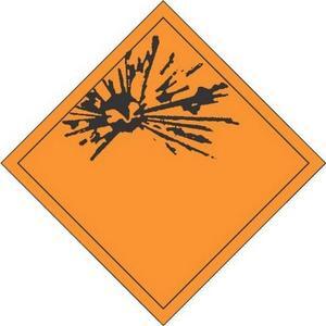4" x 4" Explosive D.O.T. Class 1 Hazard Labels (500 per Roll)