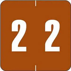 Sav-Tyme MDRL Compatible "2" Numeric Labels, Laminated Stock, 1-1/2" X 1-1/2" Individual Numbers - Roll of 500