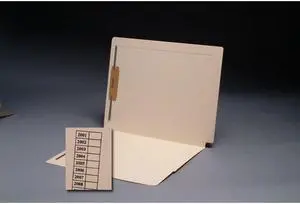 14pt Manila Folders, Full Cut 2-Ply End Tab, Interlock Reinforced, Letter Size, Fastener Pos #1 & #3, Aging Scale (Box of 50)