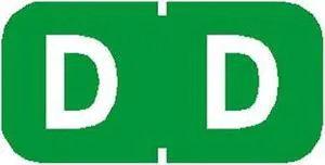 Tab Compatible Mini "D" Labels, Vinyl Kimdura Stock, 1/2" X 1" Individual Letters - Roll of 500