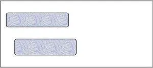 #10, Double Window Envelope, 4-1/8" x 9-1/2", 24# White Wove, Blue Woodgrain Inside Tint, (Box of 500)