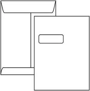 Digi-Clear Window Catalog Envelopes, 9"x 11-1/2",28#, White (92% Brightness), Center Seam, Laser Compatible (Box of 500)