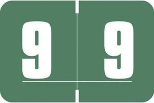 Digi Color DXNM Compatible Numeric "9" Labels, Laminated Stock, 1-5/8" x 15/16" Individual Numbers - Roll of 250